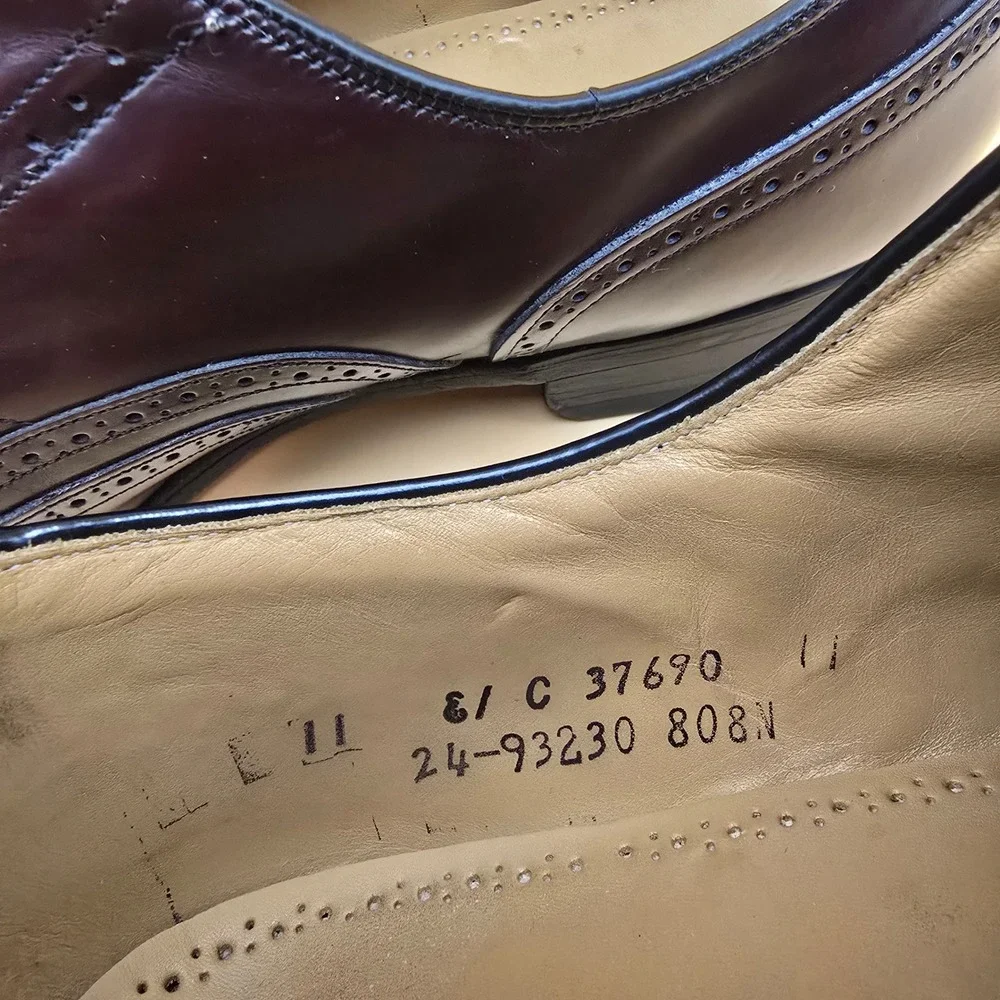 Johnston & Murphy Limited Burgundy Leather Wingtip Oxford Dress Shoes‎ Mens 11 C